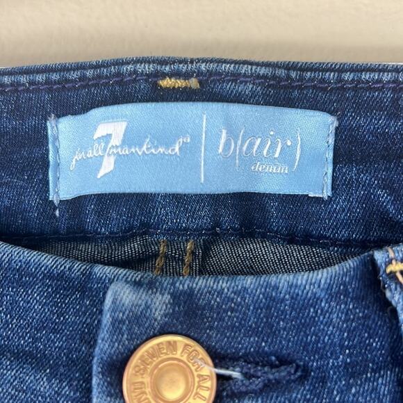 7 For All Mankind The Ankle Skinny Dark Wash Jeans - Picture 8 of 8